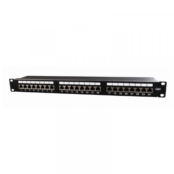Cablexpert 24-poorts Cat6 Patchpaneel - STP Afgeschermd - 1U - Zwart