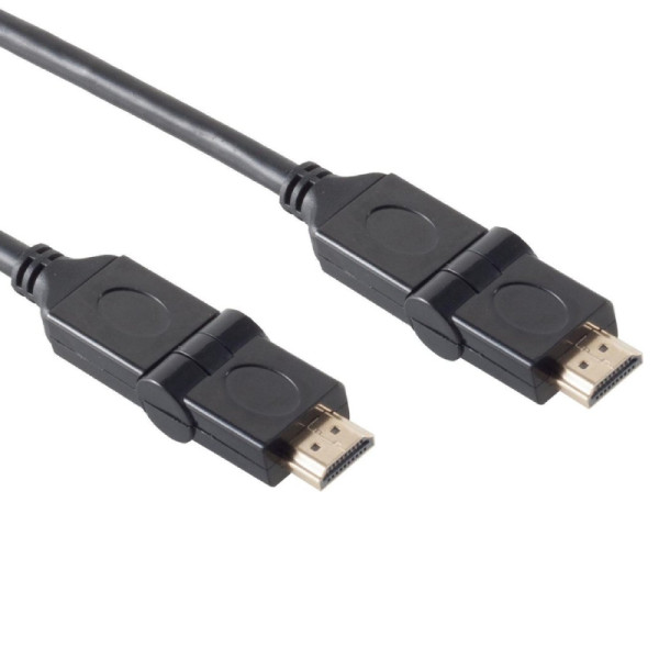 HDMI 2.0 Kabel - 4K 60hz - Draaibaar omhoog & omlaag - 3 meter - Zwart