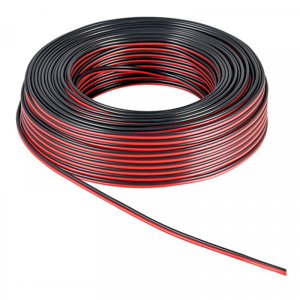 Luidsprekerkabel CCA 2 x 4mm2 - Zwart/Rood - 50 meter