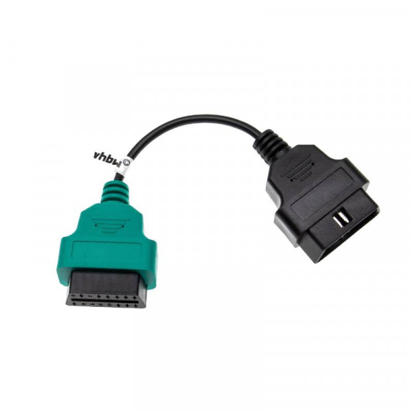 OBD2 Adapterkabel voor Alfa Romeo en Fiat - A1 - OBD1 16 naar 16-pins OBD2 - 0,15 meter - Zwart