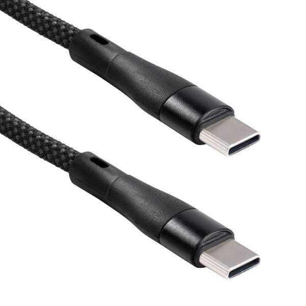 Magnetische USB-C Kabel - USB 2.0 - 100W PD - Nylon sleeve - 1,5 meter - Zwart