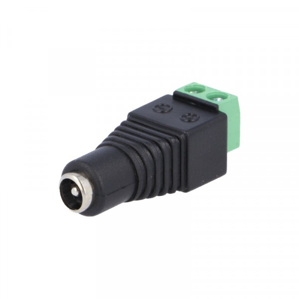 Schroefbare DC-plug (f) Connector - Zwart