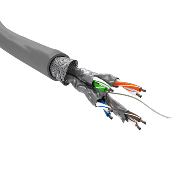 S/FTP CAT6 Gigabit Netwerkkabel - CCA - 26AWG - LSZH - Soepel - 305 meter - Grijs