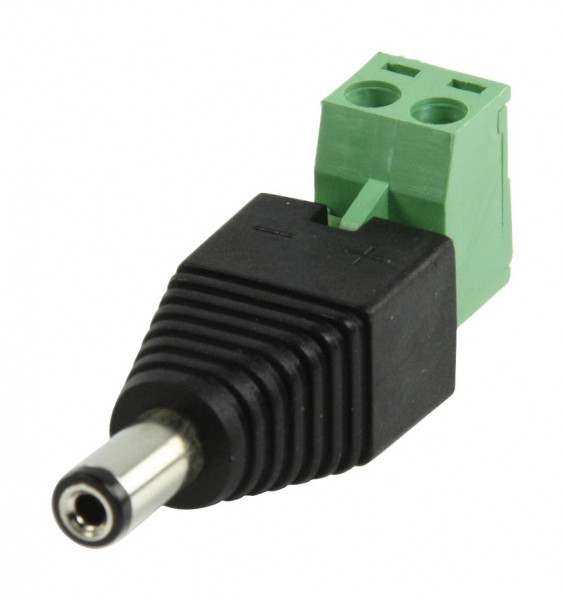 Schroefbare DC-plug (m) Connector - Zwart