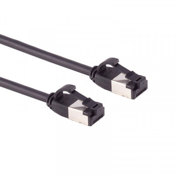 FTP CAT8.1 Slimline Gigabit Netwerkkabel - CU - 0,5 meter - Zwart