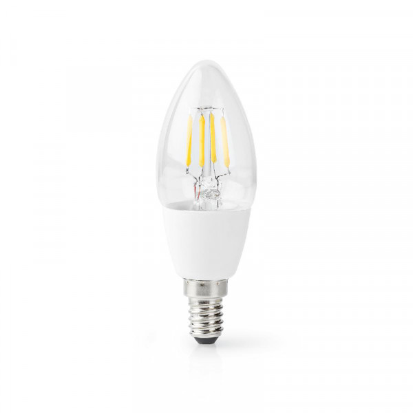 Slimme Wifi E14 LED Filamentlamp - Kaars - 5W - Warm Wit 2700K - Wit
