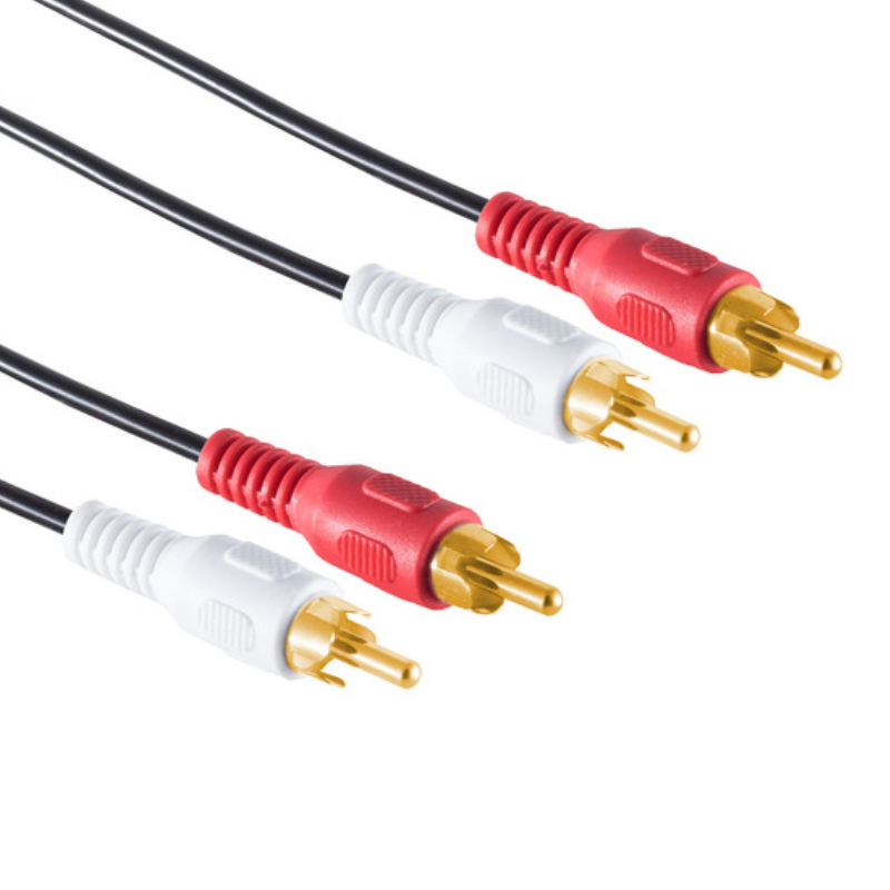 Stereo Tulp Kabel - Verguld - 0,5 meter - Zwart