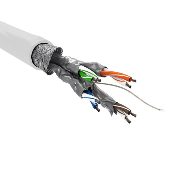 S/FTP CAT6 Gigabit Netwerkkabel - CCA - 26AWG - Soepel - 100 meter - Wit