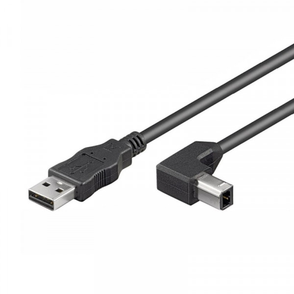 USB 2.0 Aansluitkabel USB A - USB B Haaks 3m