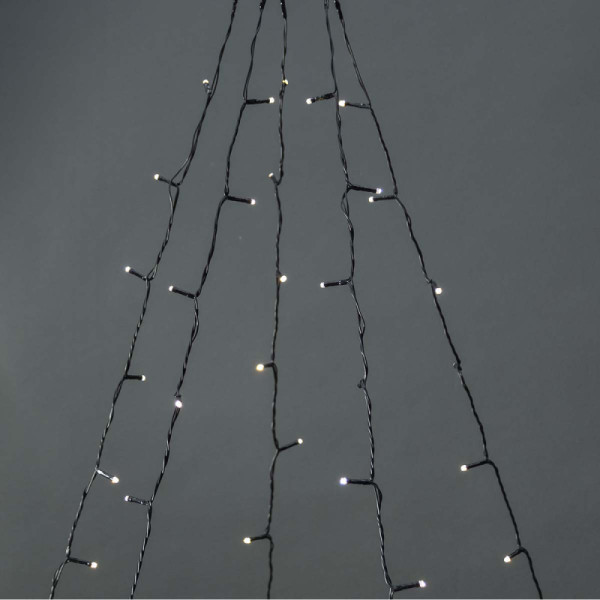 Slimme Wifi LED Kerstboom Verlichting - Warm tot koel Wit - 5 x 4 meter - 200 LED's - IP65 - Zwart