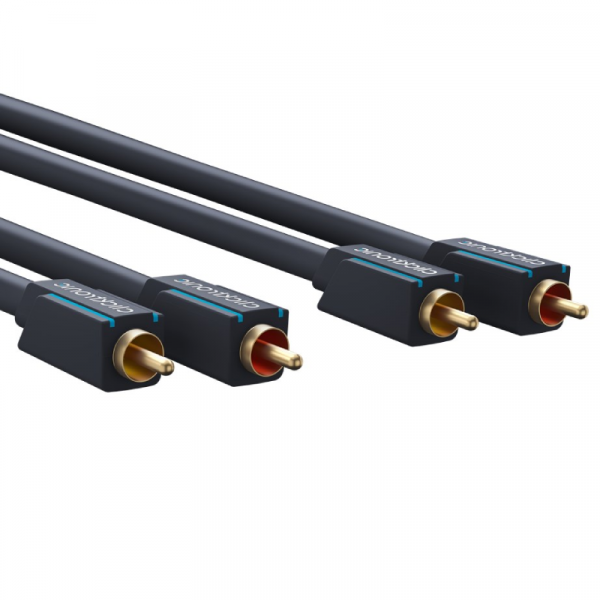 Clicktronic Stereo Tulp Kabel - Verguld - 10 meter - Zwart