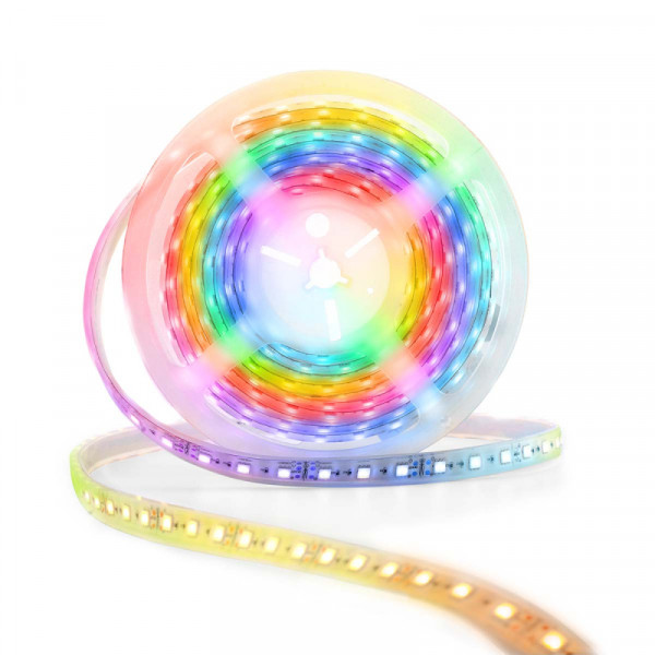 Slimme Wifi LED-strip - Plat - Op maat afknipbaar - RGB - 5 meter - Wit