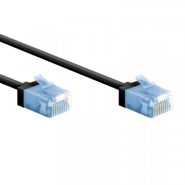 UTP CAT6A Slimline 10 Gigabit Netwerkkabel - CU - Ultraflex - 0,15 meter - Zwart