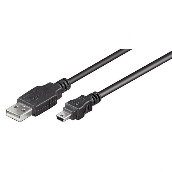 USB 2.0 kabel USB A - USB mini B 5 pins 1,5m