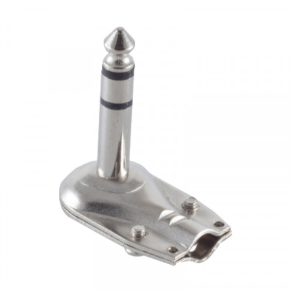 Haakse Soldeerbare 6,35mm Stereo Jack Connector (m) - Metaal - Zilver