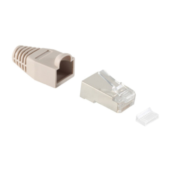 RJ45 Stekker met Grijze Tule - CAT5 en CAT6 - Per stuk - 8P8C - STP