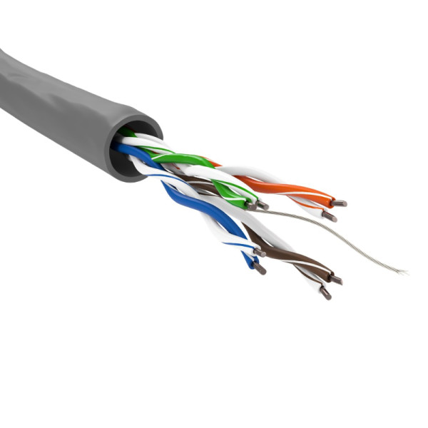 UTP CAT5e Gigabit Netwerkkabel - CCA - 24AWG - Stug - 305 meter - Grijs