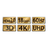 Voorvertoning: HDMI 2.0 Kabel - 4K 60Hz - 0,5 meter - Zwart Voorvertoning: HDMI 2.0 Kabel - 4K 60Hz - 0,5 meter - Zwart