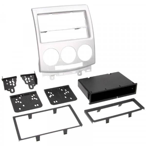 2 Din Radiomontageframe voor Mazda 5 (2005-2010) - Zilver