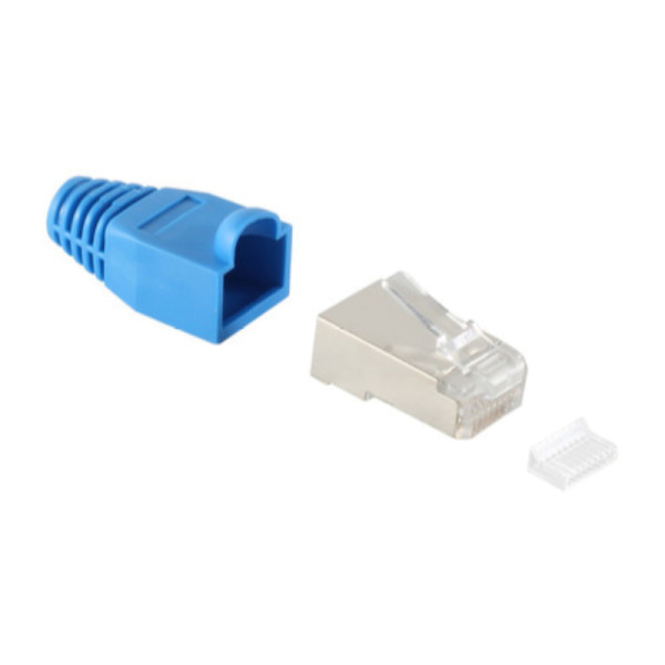 RJ45 Stekker met Blauwe Tule - CAT5 en CAT6 - Per stuk - 8P8C - STP