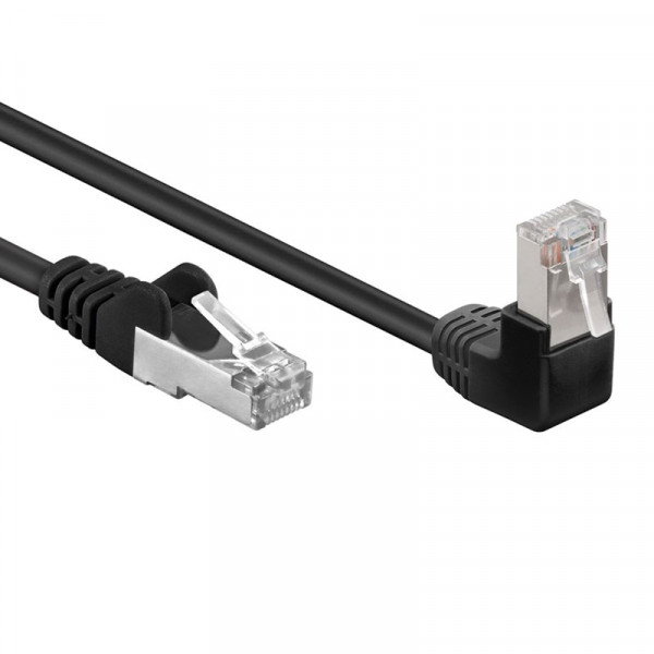 FTP CAT5e Gigabit Netwerkkabel - 1 kant haaks - CCA - 1 meter - Zwart