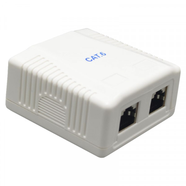 Cablexpert UTP CAT6 Opbouwdoos - 2x RJ45 - Wit