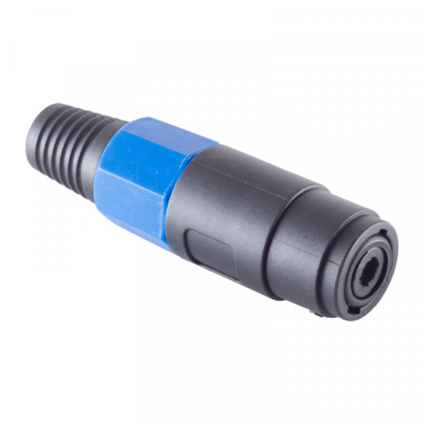 NL4 Speaker Connector (m) - Schroefbaar - Met Grommet - Zwart/Blauw