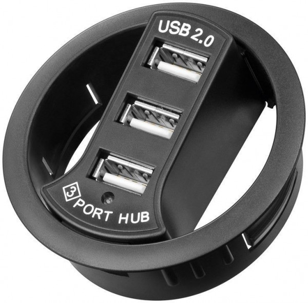 Bureaudoorvoer met USB Hub 3-poorts