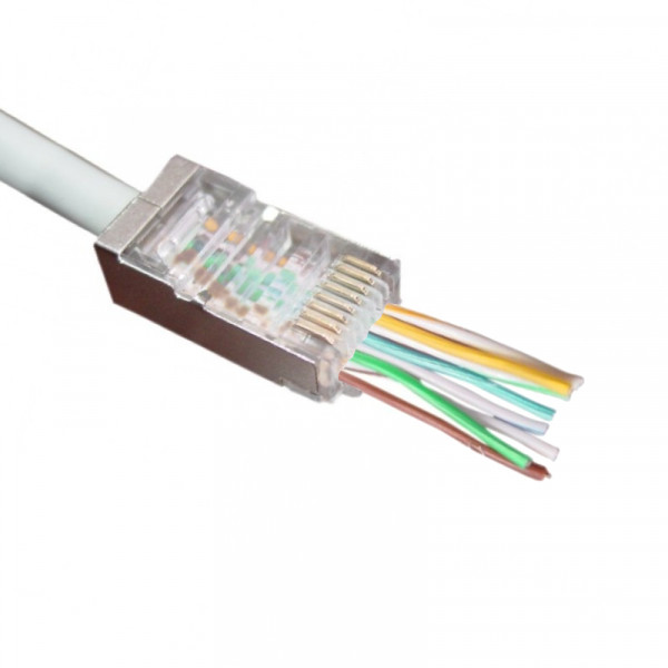 RJ45 Stekkers Doorsteekmontage - Cat6 - 8P8C - Afgeschermd - 50 stuks - Transparant