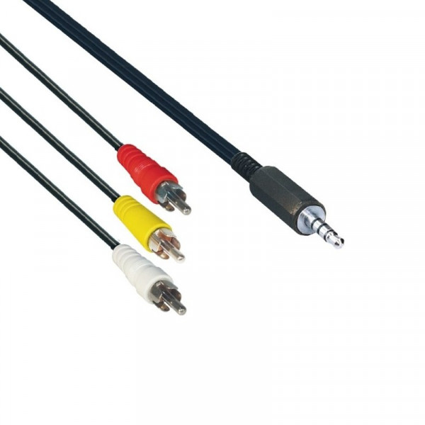 Camcorder kabel Jack 3.5mm 4pin - 3x Tulp voor Panasonic 2m