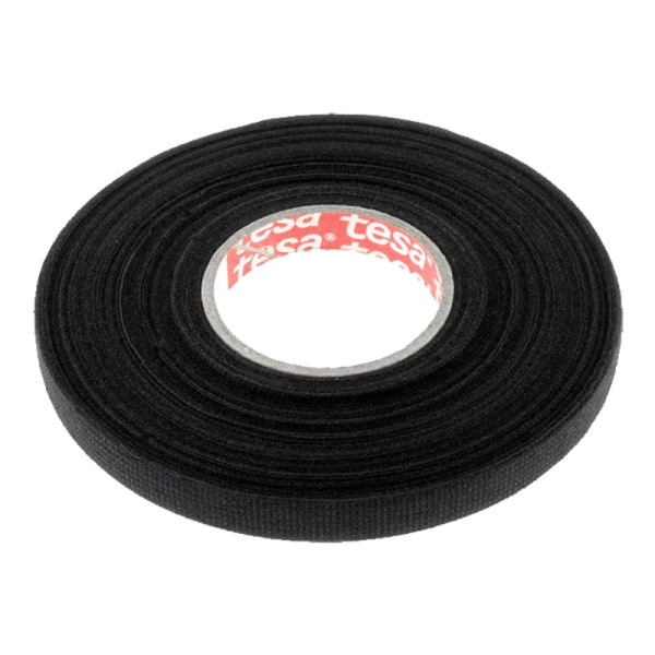 TESA Linnentape PET-wol - 9 mm breed - 300 um dik - Tot 105 graden - 25 meter - zwart