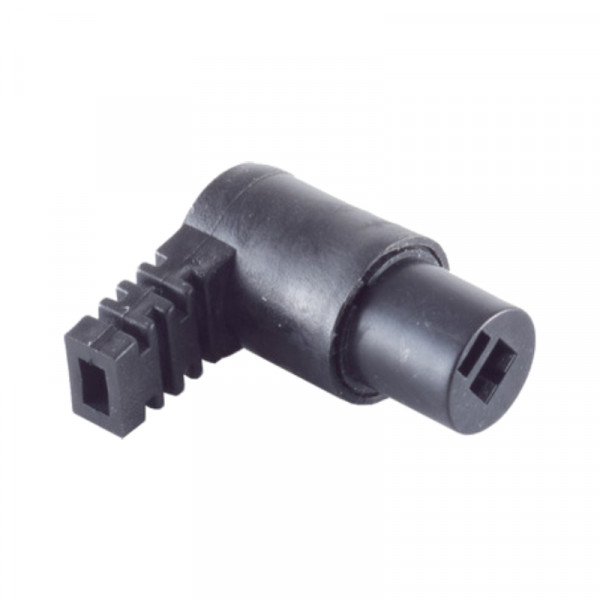 Haakse 2-pin DIN Luidsprekerconnector (v) - Schroefbaar - Zwart