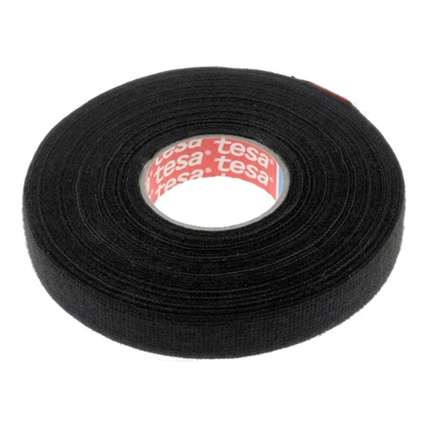 TESA Linnentape PET-wol - 15 mm breed - 300 um dik - Tot 105 graden - 25 meter - zwart