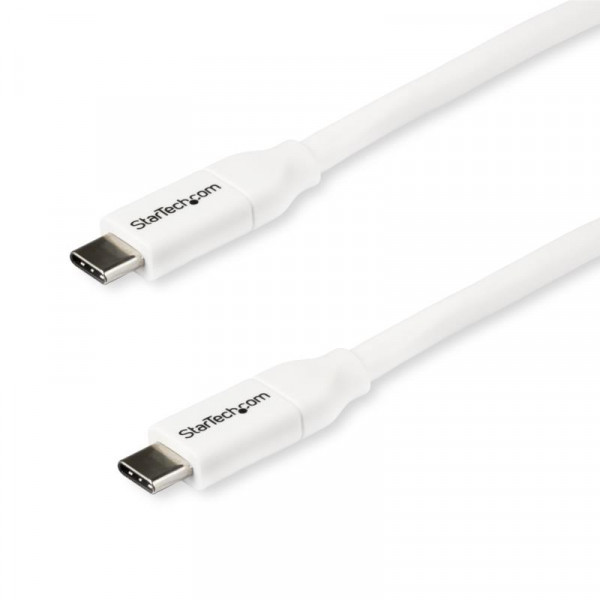 StarTech 2 meter USB-C kabel - 5A/100W PD - USB 2.0 USB-IF cert - Wit