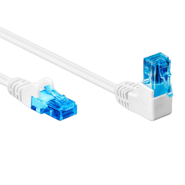 UTP CAT6A 10 Gigabit Netwerkkabel - 1 kant haaks - CCA - 0,25 meter - Wit