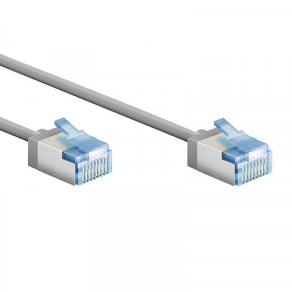 FTP CAT6A Slimline 10 Gigabit Netwerkkabel - CU - Ultraflex - 7,5 meter - Grijs