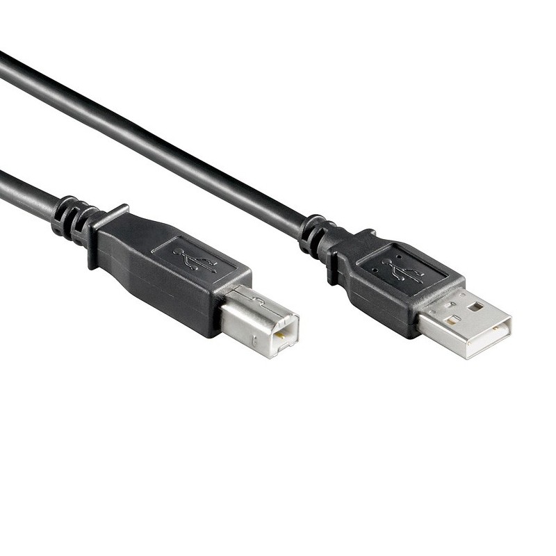 Nedis USB-Kabel - USB 2.0 - USB-A Male - USB-B Male - 10 W - 480 Mbps - Vernikkeld - 1.00 m - Rond - PVC - Zwart - Label
