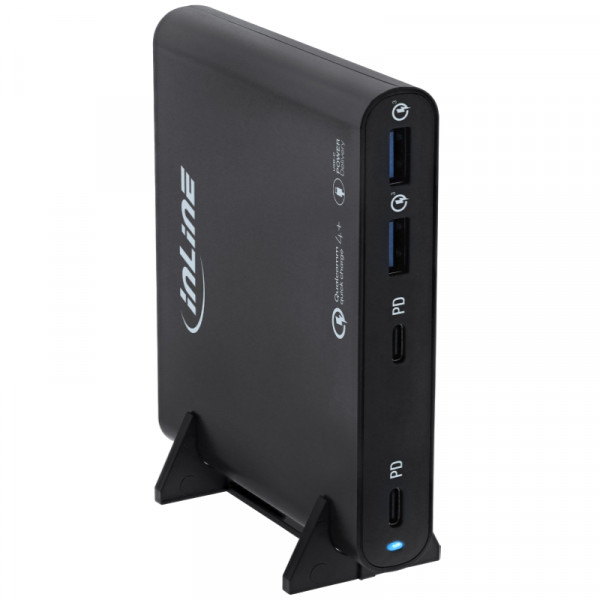 USB Oplaadstation - 2x USB-A, 2x USB-C - GaN - 120W - Zwart