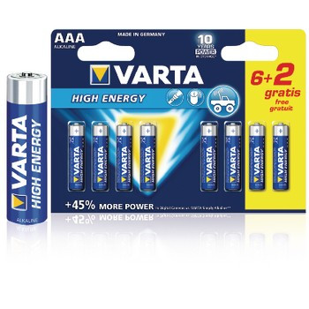 Alkaline Batterij AAA 1.5 V High Energy 8-Promotional Blister