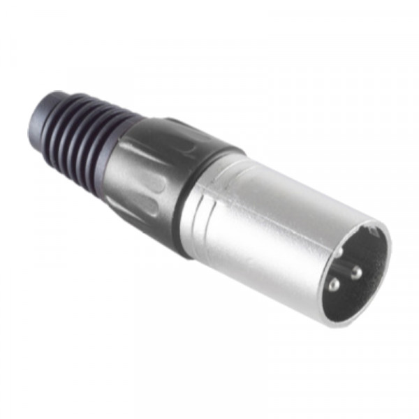 Soldeerbare XLR 3-pin Connector (m) - Met Trekontlasting - Metaal - Zwart