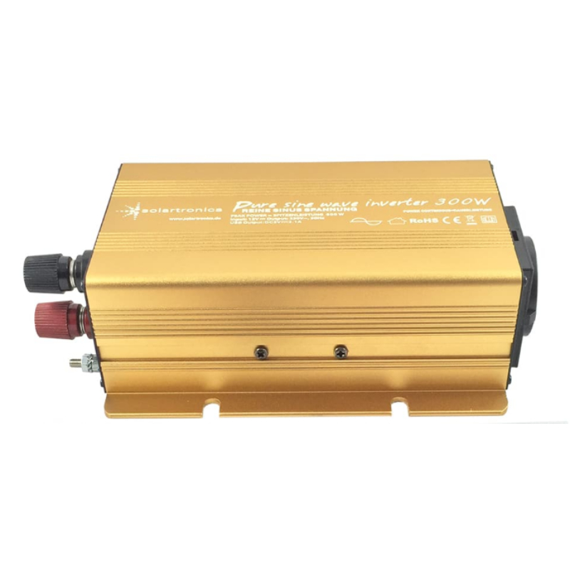 12V naar 230V Zuivere Sinus Spanningsomvormer - 300W - Goud