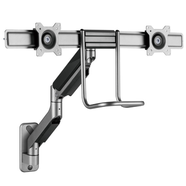 Bureaubeugel voor 2x 17-32 inch scherm - Volledig Verstelbaar - tot 8kg - Zwart
