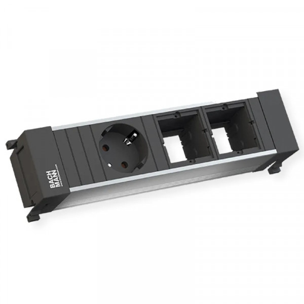 Bachmann Power Frame Klein - 1x Schuko - 2x Leeg - 0,1 meter GST18-3® (m) - Zwart