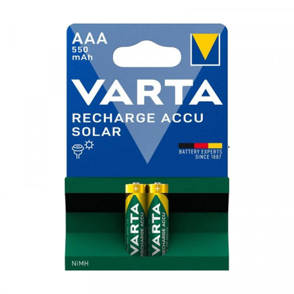 VARTA 2x AAA Batterij - Oplaadbaar - Solar - 550mAh