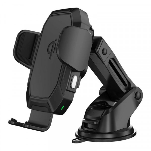 Autohouder voor Smartphones - Qi Draadloze Snellader - 15W - Zwart