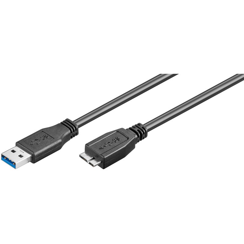 USB3.0 kabel USB-A-USB micro B zwart - 1 meter