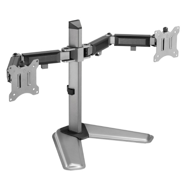 Bureaubeugel voor 2x 17-32 inch scherm - Met voet - Volledig Verstelbaar - Tot 9kg - Zwart