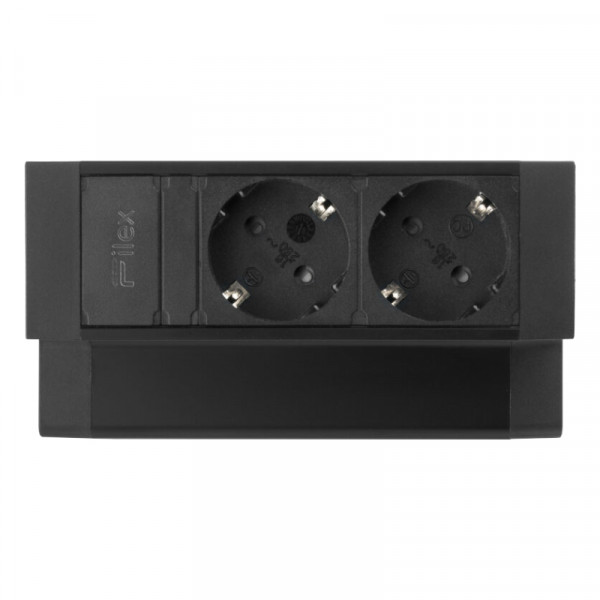 Power Desk Up 2.0 - 2x Schuko - 1 meter eGST (m) - Zwart