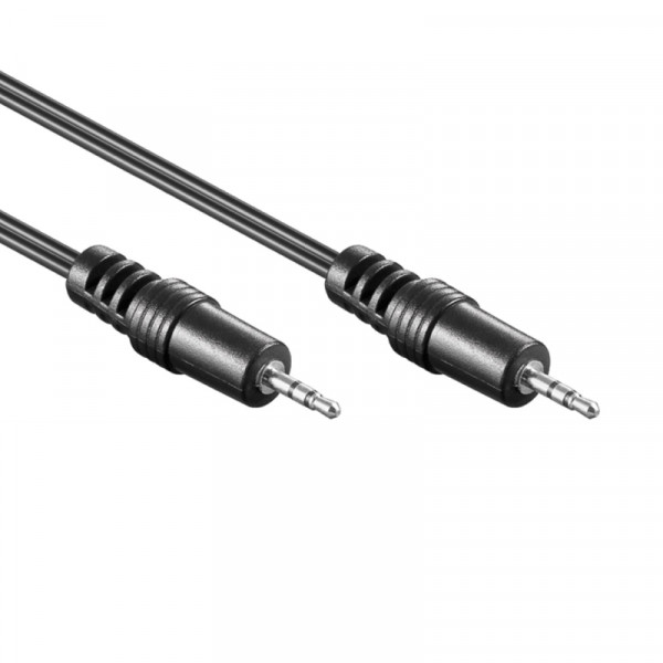 2,5mm Stereo Jack Kabel - 1,5 meter Zwart