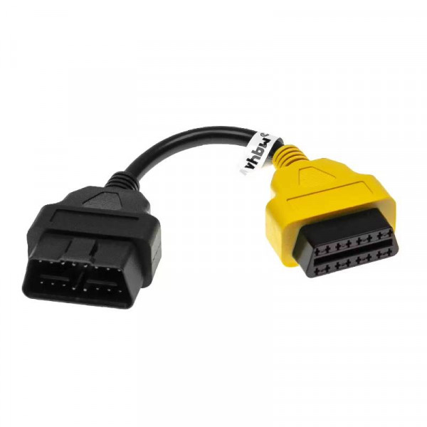 OBD2 Adapterkabel voor Alfa Romeo, Fiat en Lancia - OBD1 16 naar 16-pins OBD2 - 0,2 meter - Zwart
